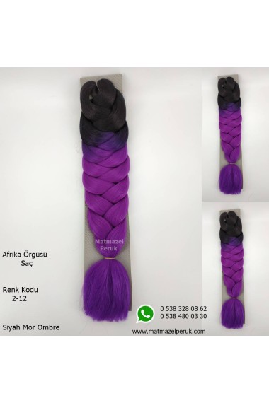 Sentetik Afrika Örgüsü Saçı Ombreli Renk Kodu -2-12