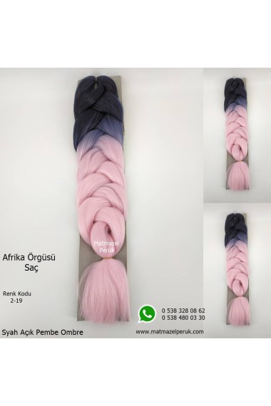 Sentetik Afrika Örgüsü Saçı Ombreli Renk Kodu -2-19