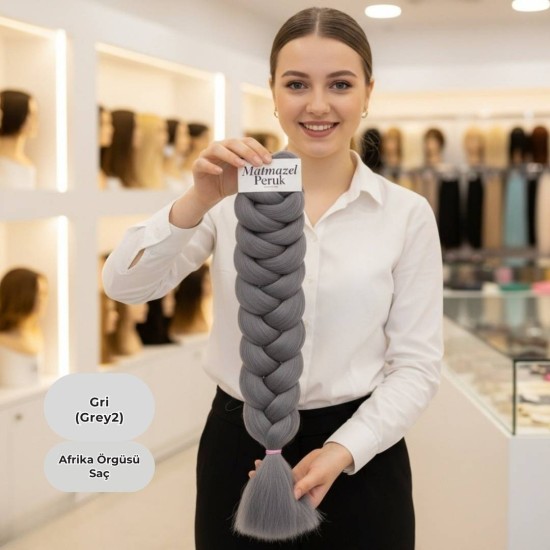 Ankara Afrika Örgüsü Saç Orta Gri 165 Gram