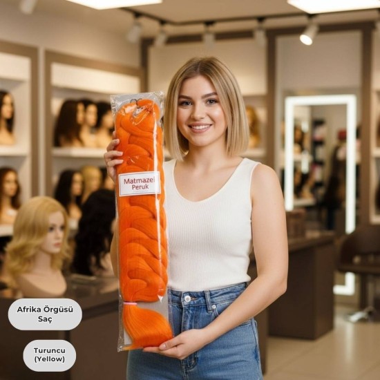 Ankara Afrika Örgüsü Saç Turuncu 165 Gram