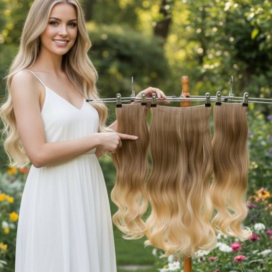  Yarımay Postiş Ankara Fiber Sentetik 3'lü Set Açık Karamel Dore Sarı Ombre