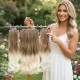 Yarımay Postiş Ankara Fiber Sentetik 3'lü Set Açık Karamel Platin Ombre