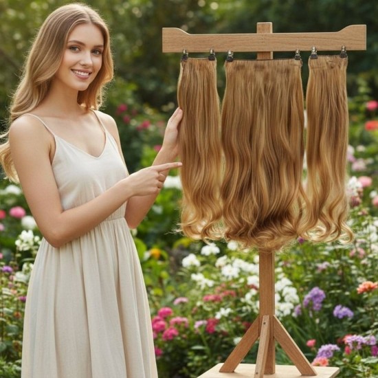  Yarımay Postiş Ankara Fiber Sentetik 3'lü Set Karamel