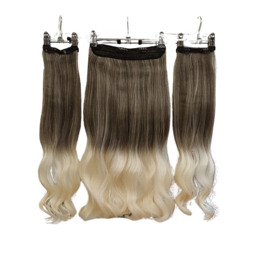  Yarımay Postiş Ankara Fiber Sentetik 3'lü Set Küllü Kumral Platin Ombre  