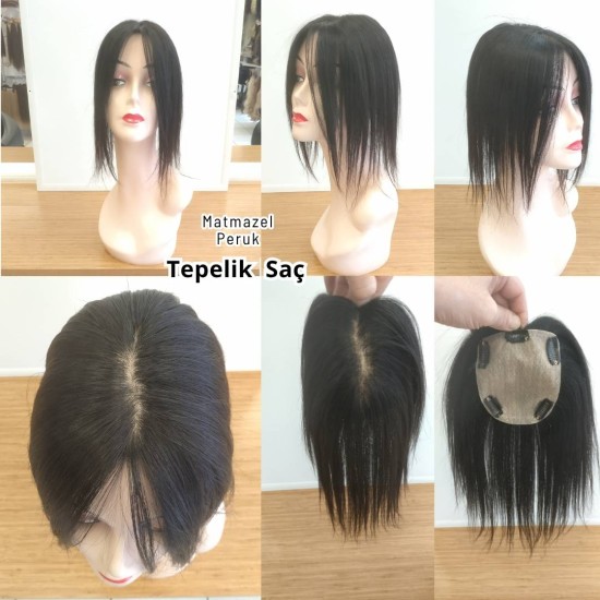 Gerçek Saç Tül Tepelik İpek Taban Tepenizdeki Seyreklik İçin