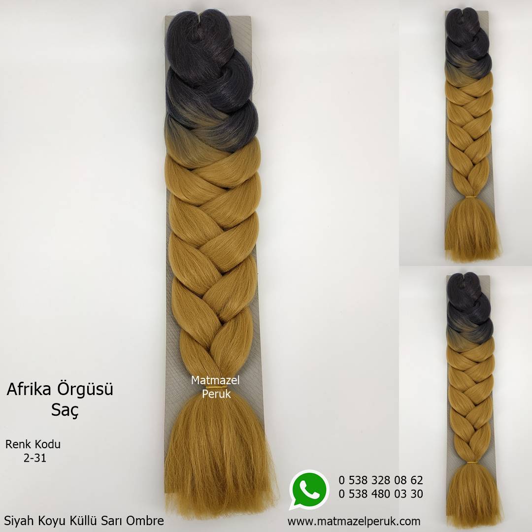 Afrika örgüsü için sentetik saç ombreli
